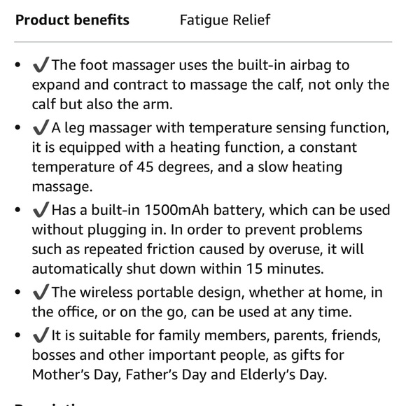 Wireless Calf Massager, Leg Compression Circulation Muscle Fatigue Relaxation - Picture 7 of 7